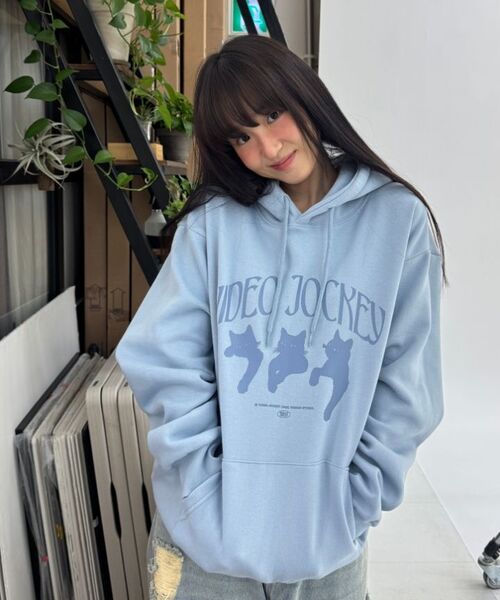 Video Jockey（ビデオジョッキー）の「ニャンニャンニャン フードパーカー [チャコール/ピンク]（パーカー・レディース・その他・S/M/L/XL）」の7枚目の写真