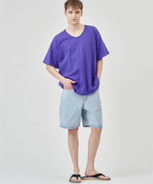 THE-ABON（エイボン）の「エディワイドハーフデニムパンツライトブルー（その他パンツ）」