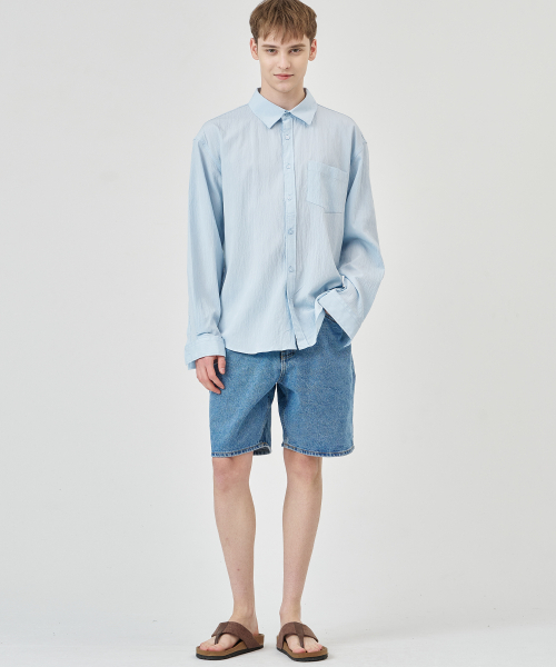 THE-ABON(エイボン)の「エディワイドハーフデニムパンツライトブルー(その他パンツ・メンズ・その他・S/M/L/2XL/XL)」の4枚目の写真