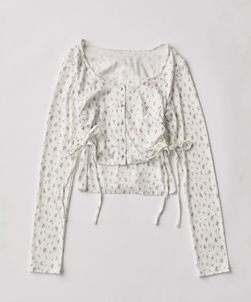 OLIVE des OLIVE（オリーブデオリーブ）の「カーデレイヤードトップス（Tシャツ/カットソー・レディース・ブラック/アイボリー/オフホワイト・FREE）」の10枚目の写真