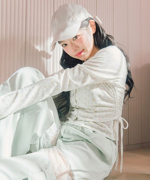 OLIVE des OLIVE（オリーブデオリーブ）の「カーデレイヤードトップス（Tシャツ/カットソー・レディース・ブラック/アイボリー/オフホワイト・FREE）」の15枚目の写真