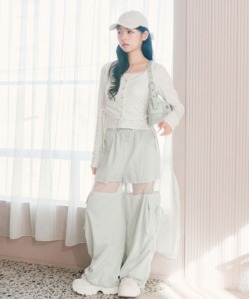 OLIVE des OLIVE（オリーブデオリーブ）の「カーデレイヤードトップス（Tシャツ/カットソー・レディース・ブラック/アイボリー/オフホワイト・FREE）」の18枚目の写真