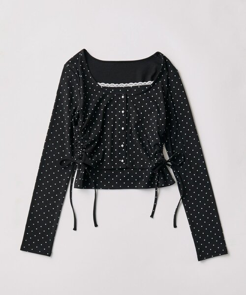 OLIVE des OLIVE（オリーブデオリーブ）の「カーデレイヤードトップス（Tシャツ/カットソー・レディース・ブラック/アイボリー/オフホワイト・FREE）」の20枚目の写真