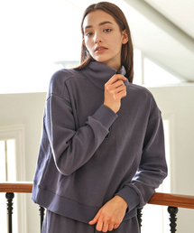 DEVIWEAR（デヴィウェア）の「女性 ヨガウェア DEVI-T0121-インディゴパープル ピラティス コジウォーム メッシュ 半ジップ スウェット（スウェット）」