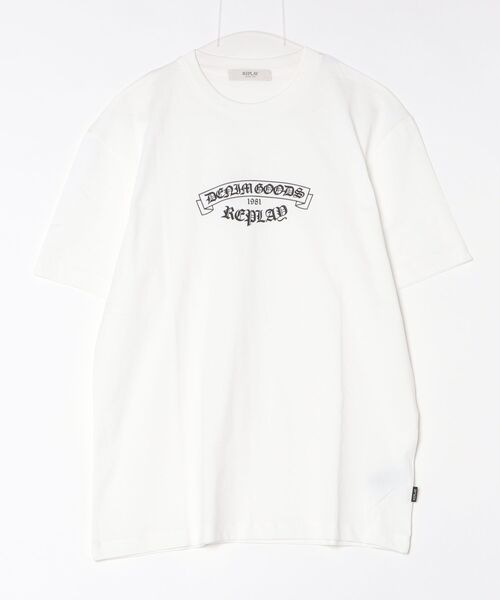 REPLAY(リプレイ)の「ベーシックジャージープリント Tシャツ(Tシャツ/カットソー・メンズ・ホワイト/ブラック・LARGE/MEDIUM/X-LARGE)」の1枚目の写真