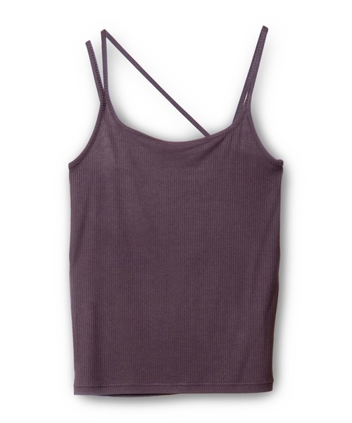 OSMOSIS(オズモーシス)の「アシンメトリーテレコキャミソール(キャミソール・レディース・ブラック/アイボリー/チャコール/ネイビー・ONE SIZE)」の3枚目の写真