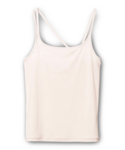 OSMOSIS(オズモーシス)の「アシンメトリーテレコキャミソール(キャミソール・レディース・ブラック/アイボリー/チャコール/ネイビー・ONE SIZE)」の1枚目の写真