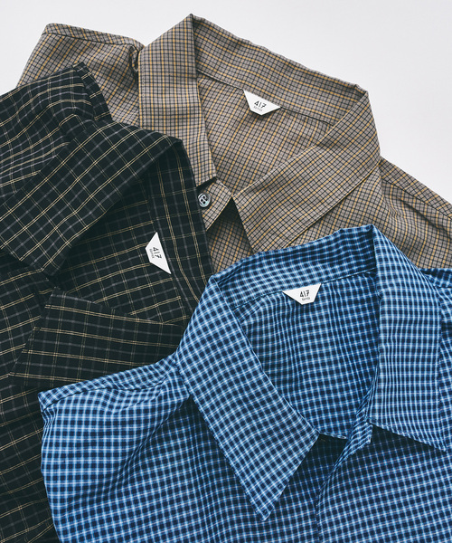 417 EDIFICE（フォーワンセブンエディフィス）の「マイクロチェック  シャツ（シャツ/ブラウス・メンズ・チャコールグレー/ブラック/ブルー・LARGE/MEDIUM）」の5枚目の写真