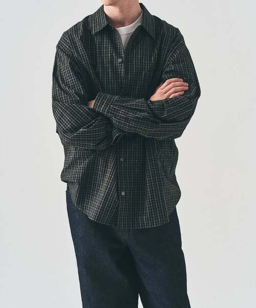 417 EDIFICE（フォーワンセブンエディフィス）の「マイクロチェック  シャツ（シャツ/ブラウス・メンズ・チャコールグレー/ブラック/ブルー・LARGE/MEDIUM）」の15枚目の写真