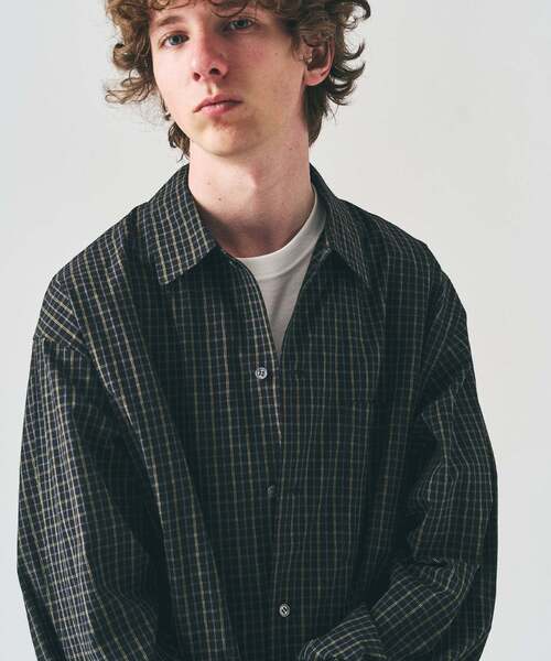 417 EDIFICE（フォーワンセブンエディフィス）の「マイクロチェック  シャツ（シャツ/ブラウス・メンズ・チャコールグレー/ブラック/ブルー・LARGE/MEDIUM）」の18枚目の写真