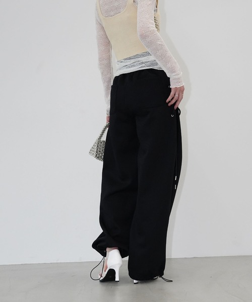 chuclla（チュクラ）の「レースアップスウェットワイドパンツ chw26s072（スウェットパンツ・レディース・グレー/ブラック・S/M）」の15枚目の写真