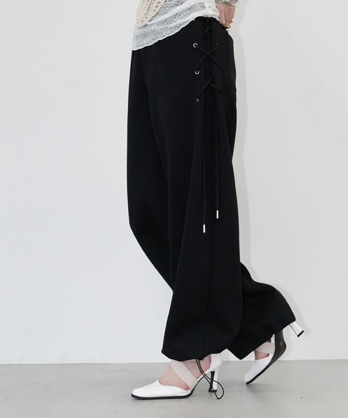 chuclla（チュクラ）の「レースアップスウェットワイドパンツ chw26s072（スウェットパンツ・レディース・グレー/ブラック・S/M）」の16枚目の写真