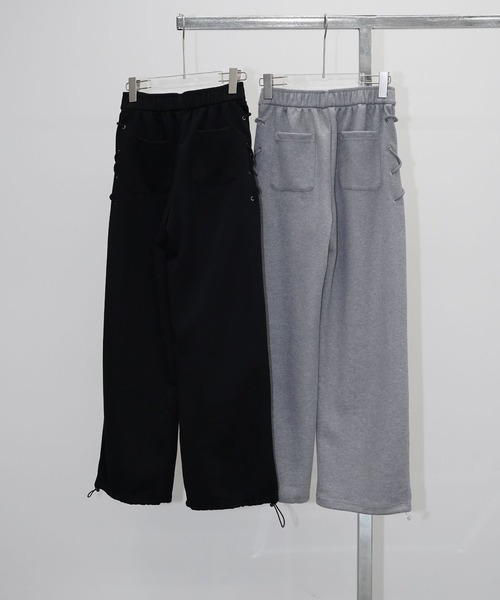 chuclla（チュクラ）の「レースアップスウェットワイドパンツ chw26s072（スウェットパンツ・レディース・グレー/ブラック・S/M）」の5枚目の写真
