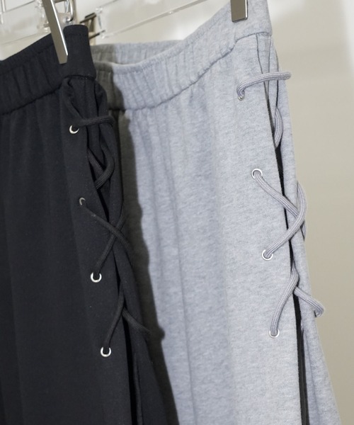 chuclla（チュクラ）の「レースアップスウェットワイドパンツ chw26s072（スウェットパンツ・レディース・グレー/ブラック・S/M）」の7枚目の写真