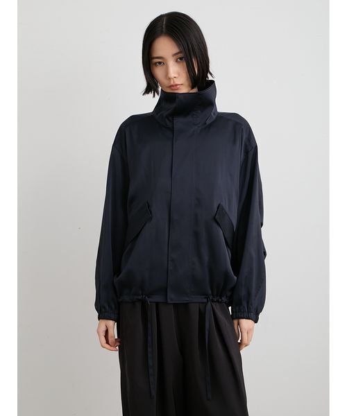 MIESROHE(ミースロエ)の「【接触冷感】サテンドロストブルゾン(ブルゾン・レディース・アイボリー/ダークネイビー/チェック・0/1)」の6枚目の写真