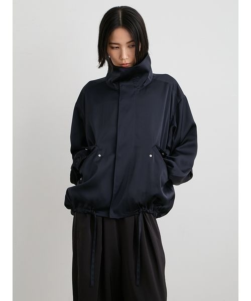 MIESROHE(ミースロエ)の「【接触冷感】サテンドロストブルゾン(ブルゾン・レディース・アイボリー/ダークネイビー/チェック・0/1)」の13枚目の写真