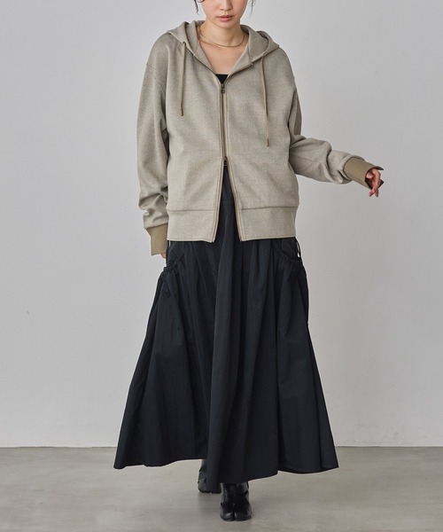 hunch（ハンチ）の「ナイロン デザインフレアスカート（スカート・レディース・セージグリーン/オフホワイト/ブラック・FREE）」の18枚目の写真