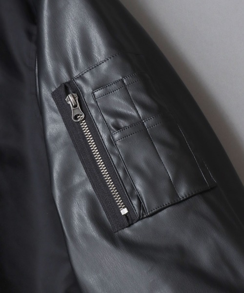 SITRY（シトリー）の「Various MA-1 Flight Jacket/オーバーサイズ 袖切替 MA-1 フライトジャケット ボマージャケット ブルゾン（MA-1・メンズ・ブラック/ブラック系その他/ブラック系その他2・L/M/LL）」の18枚目の写真