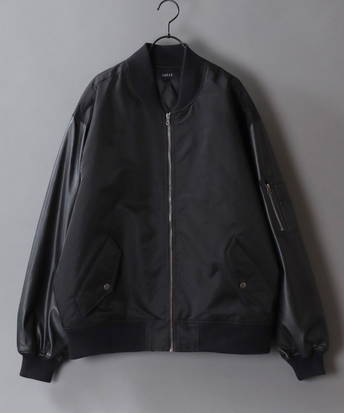 SITRY（シトリー）の「Various MA-1 Flight Jacket/オーバーサイズ 袖切替 MA-1 フライトジャケット ボマージャケット ブルゾン（MA-1・メンズ・ブラック/ブラック系その他/ブラック系その他2・L/M/LL）」の10枚目の写真
