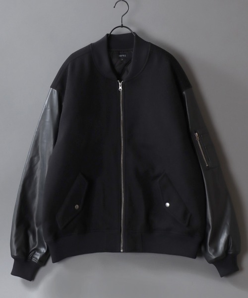 SITRY（シトリー）の「Various MA-1 Flight Jacket/オーバーサイズ 袖切替 MA-1 フライトジャケット ボマージャケット ブルゾン（MA-1・メンズ・ブラック/ブラック系その他/ブラック系その他2・L/M/LL）」の4枚目の写真