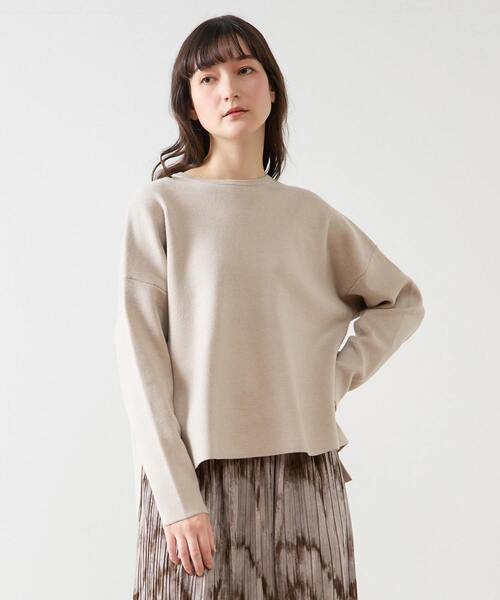 LOGEMENT DE CLAIRE(ロジュモンドクレール)の「クルーネックニットプルオーバー(ニット/セーター・レディース・ライトピンク/ライトブルー/ライトベージュ/ライトグレー・FREE)」の2枚目の写真
