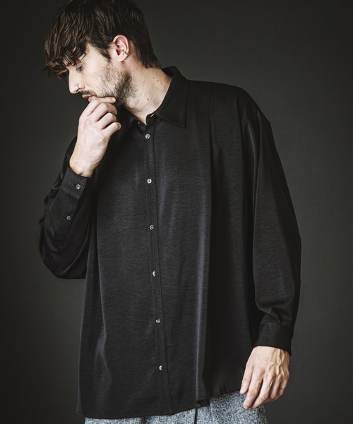 NO ID.（ノーアイディ）の「【NO ID.】Tuck Drape Big Shirt / タック ドレープ ビッグ シャツ（シャツ/ブラウス・メンズ・ブラック/グレー/ホワイト・ONE SIZE）」の13枚目の写真