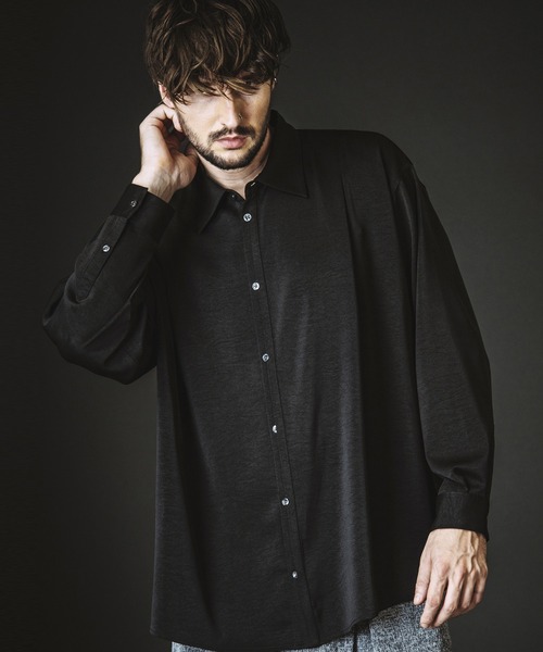 NO ID.（ノーアイディ）の「【NO ID.】Tuck Drape Big Shirt / タック ドレープ ビッグ シャツ（シャツ/ブラウス・メンズ・ブラック/グレー/ホワイト・ONE SIZE）」の5枚目の写真