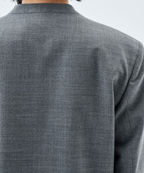 EDITION（エディション）の「Super140’sトロピカルウール ノーカラージャケット（ノーカラージャケット・レディース・チャコールグレー/ブラック・36/34）」の9枚目の写真