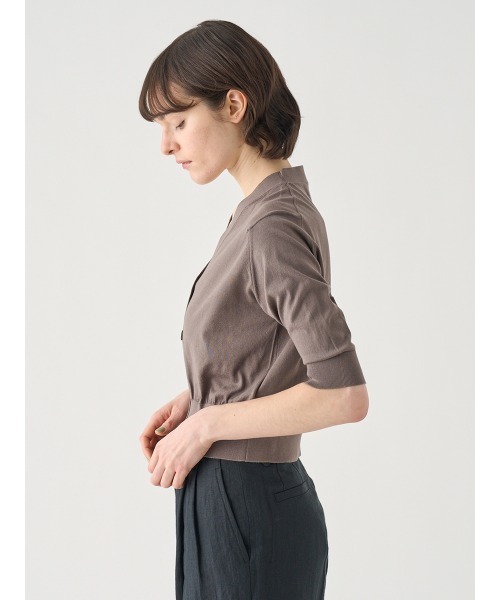 JOHN SMEDLEY(ジョンスメドレー)の「Vネック5分袖クロップドコットンニットカーディガン(カーディガン/ボレロ・レディース・ベージュ系5・M/S)」の7枚目の写真