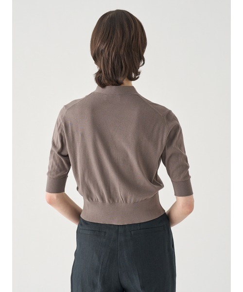 JOHN SMEDLEY(ジョンスメドレー)の「Vネック5分袖クロップドコットンニットカーディガン(カーディガン/ボレロ・レディース・ベージュ系5・M/S)」の8枚目の写真