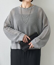 Jena espace merveilleux | 【抜け感ニット】メッシュスパンコールニット(ニット/セーター)