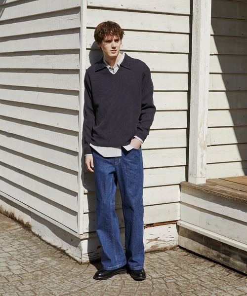 PUBLIC TOKYO(パブリックトウキョウ)の「アゼニットスキッパーポロ /ウォッシャブル/ニット/セーター(ニット/セーター・メンズ・ミント/ダークグレー・2/1)」の7枚目の写真