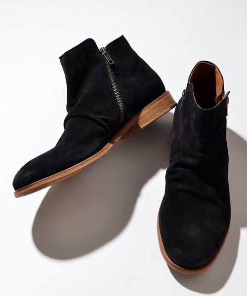 SHIPS JET BLUE(シップスジェットブルー)の「SHIPS JET BLUE(シップス ジェットブルー): サイドジップ ミドルカットブーツ ■(ブーツ・メンズ・ブラック/ブラウン・43/41/42/40)」の2枚目の写真