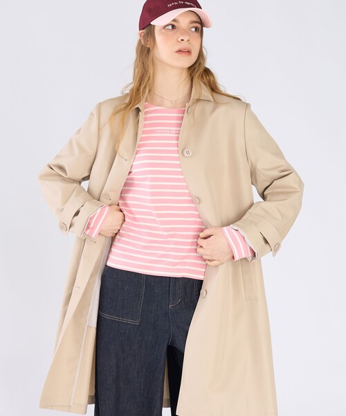 To b. by agnes b.（トゥービーバイアニエスベー）の「ツイル Aライン コート "Pimilico"（ダッフルコート・レディース・ベージュ・40/38/36）」の4枚目の写真
