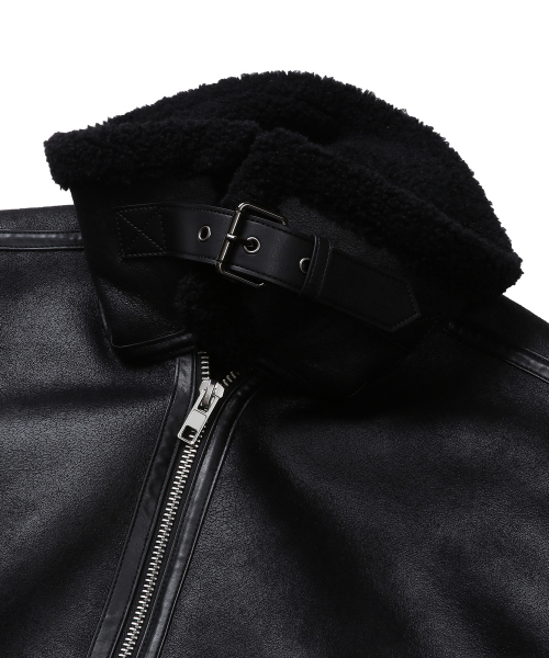 CONNECT KINLOCH(コネクトキンロック)の「ハイネックラインムートンジャケット(ブラック)(ムートンコート・メンズ・その他・MEDIUM/LARGE/X-LARGE)」の3枚目の写真