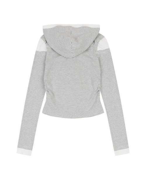 ORDINARY HOLIDAY（オーディナリー ホリデー）の「HALF BUTTON HOODIE [GRAY]（パーカー・レディース・その他・FREE）」の3枚目の写真