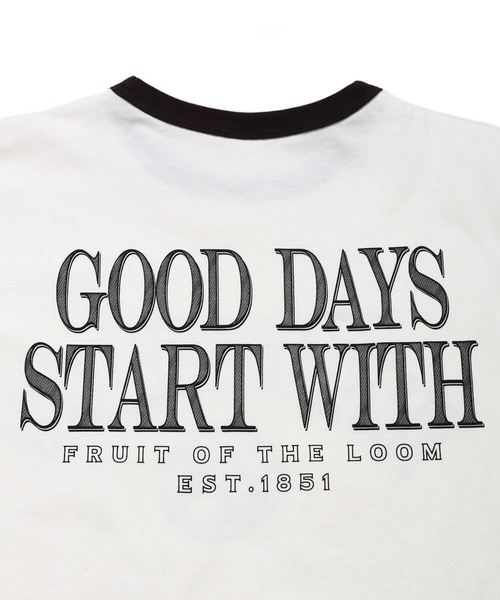 FRUIT OF THE LOOM(フルーツオブザルーム)の「【FRUIT OF THE LOOM】19/-スラブ天竺Tシャツ2 / フルーツオブザルーム 半袖 メッセージTシャツ(Tシャツ/カットソー・メンズ・アイボリー/ホワイト/チャコールグレー・S/M/L)」の10枚目の写真