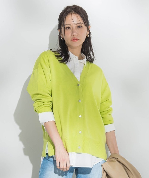 LAUTREAMONT（ロートレアモン）の「Brisbane Vネックカーディガン≪洗える≫（カーディガン/ボレロ・レディース・ブラック/グリーン系その他/ベージュ/オフホワイト・9号）」の4枚目の写真