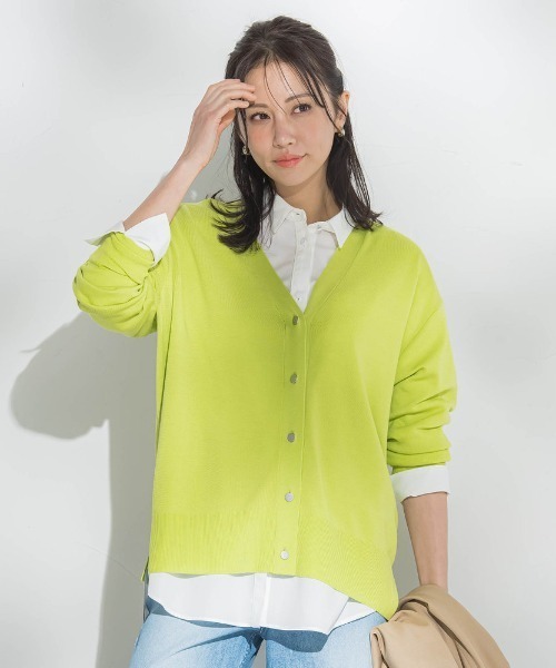 LAUTREAMONT（ロートレアモン）の「Brisbane Vネックカーディガン≪洗える≫（カーディガン/ボレロ・レディース・ブラック/グリーン系その他/ベージュ/オフホワイト・9号）」の6枚目の写真