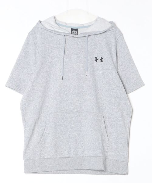 UNDER ARMOUR（アンダーアーマー）の「アンダーアーマー  UAライバル ライトウエイト テリー ショートスリーブ フーディー（パーカー・メンズ・ブラック/グレー・LL/M/S/3L/L）」の10枚目の写真