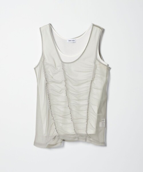 EMMEL REFINES(エメルリファインズ)の「<EMMEL REFINES>EM フリルギャザー チュールレイヤー ノースリーブ(Tシャツ/カットソー・レディース・ライトグレー/クリーム・FREE)」の11枚目の写真