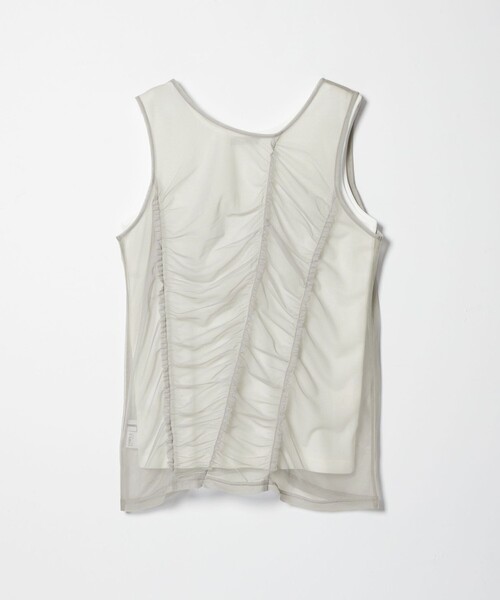 EMMEL REFINES(エメルリファインズ)の「<EMMEL REFINES>EM フリルギャザー チュールレイヤー ノースリーブ(Tシャツ/カットソー・レディース・ライトグレー/クリーム・FREE)」の12枚目の写真