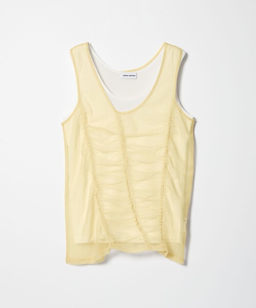 EMMEL REFINES(エメルリファインズ)の「<EMMEL REFINES>EM フリルギャザー チュールレイヤー ノースリーブ(Tシャツ/カットソー・レディース・ライトグレー/クリーム・FREE)」の18枚目の写真