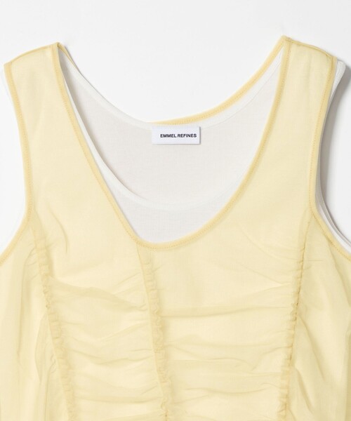 EMMEL REFINES(エメルリファインズ)の「<EMMEL REFINES>EM フリルギャザー チュールレイヤー ノースリーブ(Tシャツ/カットソー・レディース・ライトグレー/クリーム・FREE)」の19枚目の写真