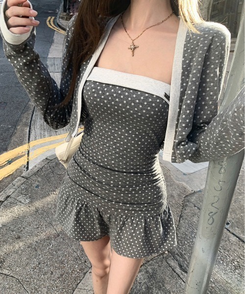 almo（アルモ）の「【LAMPOON】ドットベアワンピース（ワンピース・レディース・グレー・MEDIUM/SMALL/LARGE）」の2枚目の写真