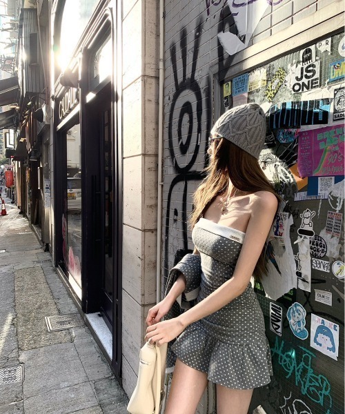 almo（アルモ）の「【LAMPOON】ドットベアワンピース（ワンピース・レディース・グレー・MEDIUM/SMALL/LARGE）」の7枚目の写真