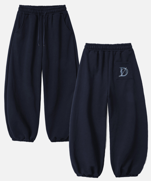 DEVELOVE(デヴローブ)の「クラシック刺繍ロゴワイドジョガーパンツ_ネイビー(スウェットパンツ・メンズ・ネイビー・L/XL/M)」の5枚目の写真