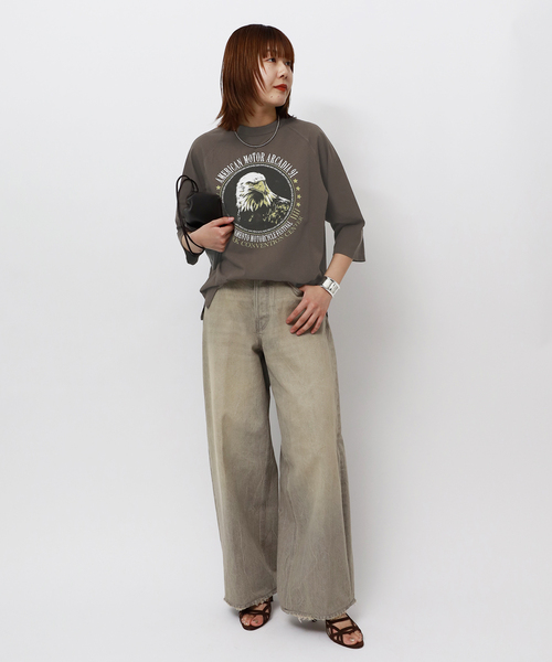 journal standard L'essage（ジャーナルスタンダードレサージュ）の「【GOOD ROCK SPEED / グッドロックスピード】26ORG002W ラグランT（Tシャツ/カットソー・レディース・ブラウン・FREE）」の2枚目の写真