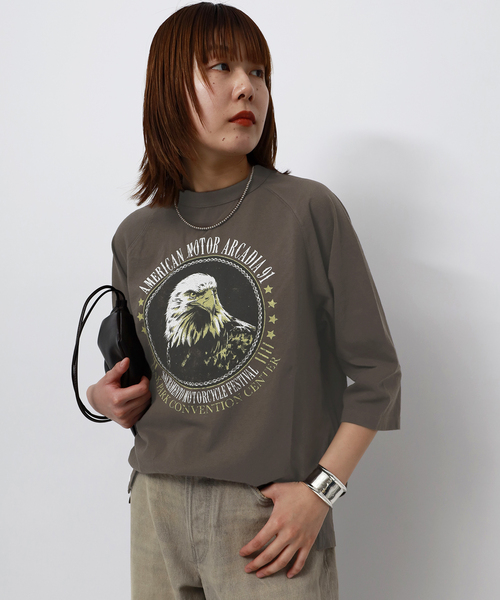 journal standard L'essage（ジャーナルスタンダードレサージュ）の「【GOOD ROCK SPEED / グッドロックスピード】26ORG002W ラグランT（Tシャツ/カットソー・レディース・ブラウン・FREE）」の5枚目の写真
