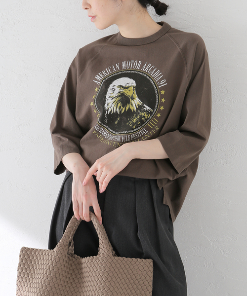 journal standard L'essage（ジャーナルスタンダードレサージュ）の「【GOOD ROCK SPEED / グッドロックスピード】26ORG002W ラグランT（Tシャツ/カットソー・レディース・ブラウン・FREE）」の7枚目の写真